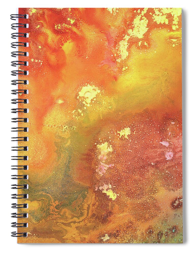 Abstract Spiral Notebook featuring the painting Celestial Breeze Synergy Of Crystal And Abstract Watercolor Decor I by Irina Sztukowski