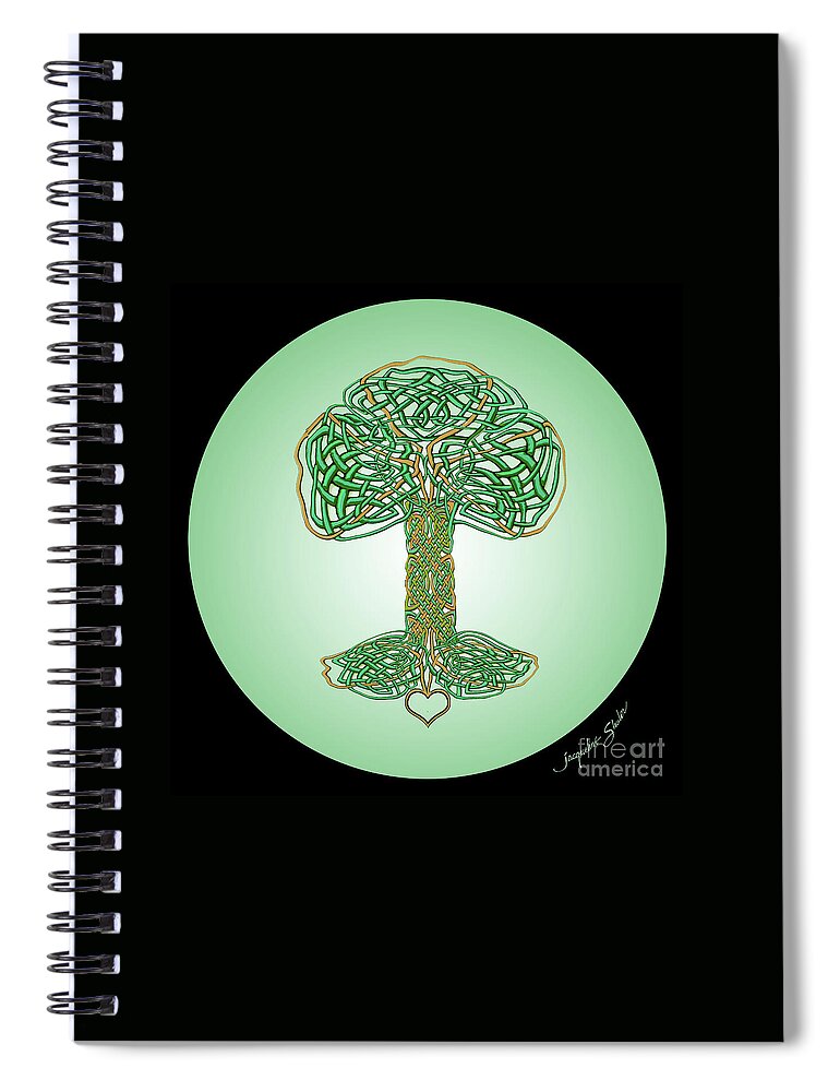 Celtic Spiral Notebook featuring the digital art Celtic Tree of LIfe by Jacqueline Shuler
