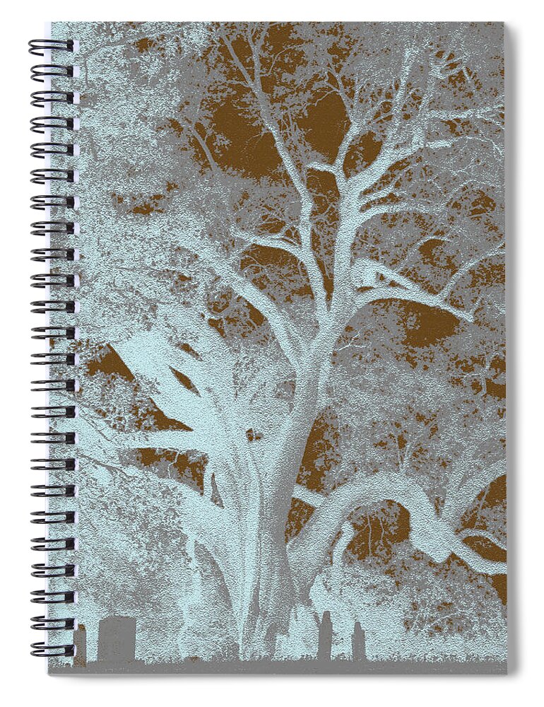 Live Spiral Notebook featuring the photograph Cemetery Tree by Max Mullins