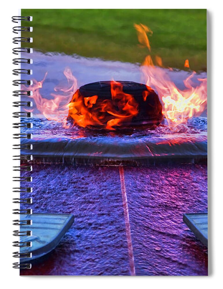 Centennial Flame Spiral Notebook featuring the photograph Centennial Flame by Tatiana Travelways