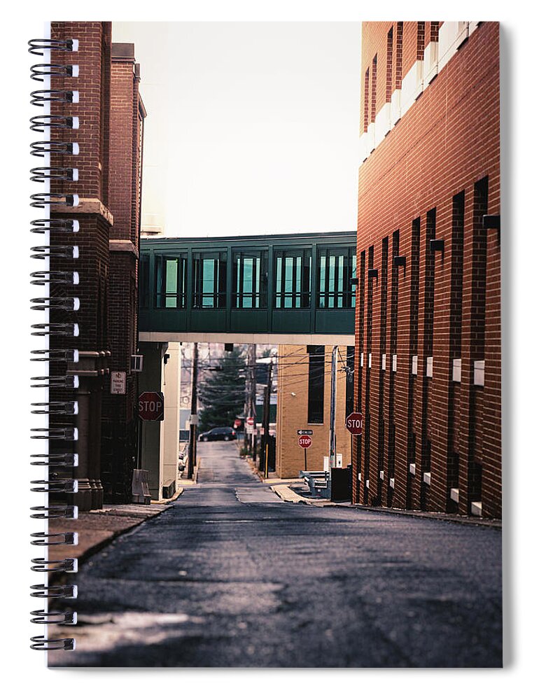 Allentown Spiral Notebook featuring the photograph Center City Allentown Alleyway by Jason Fink