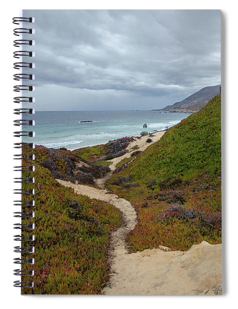 Big Sur Spiral Notebook featuring the photograph Central California Coast Beach Trail by Matthew DeGrushe