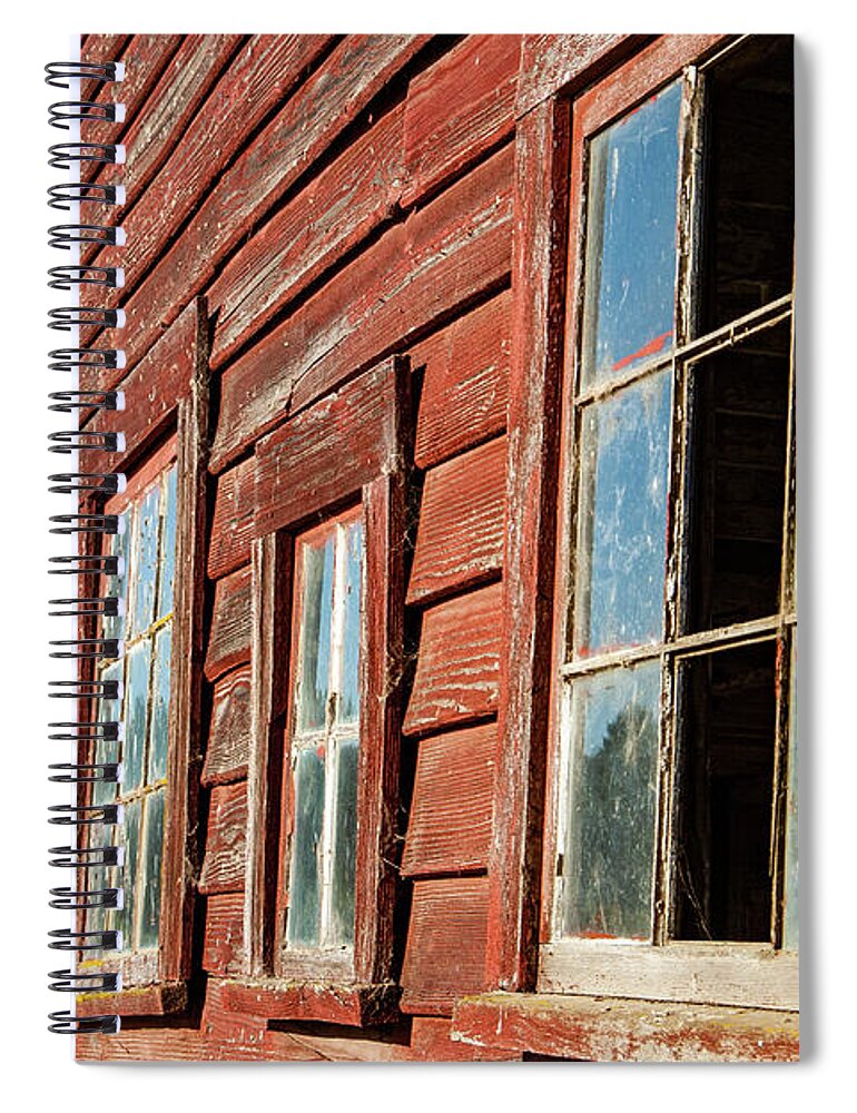 Rust Spiral Notebook featuring the photograph Remembering a Century Old Red Barn by Leslie Struxness