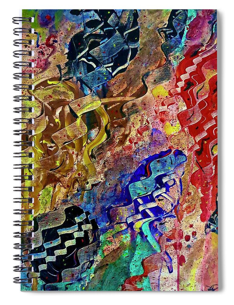 Abstract Spiral Notebook featuring the painting Ceremony by Joel Tesch