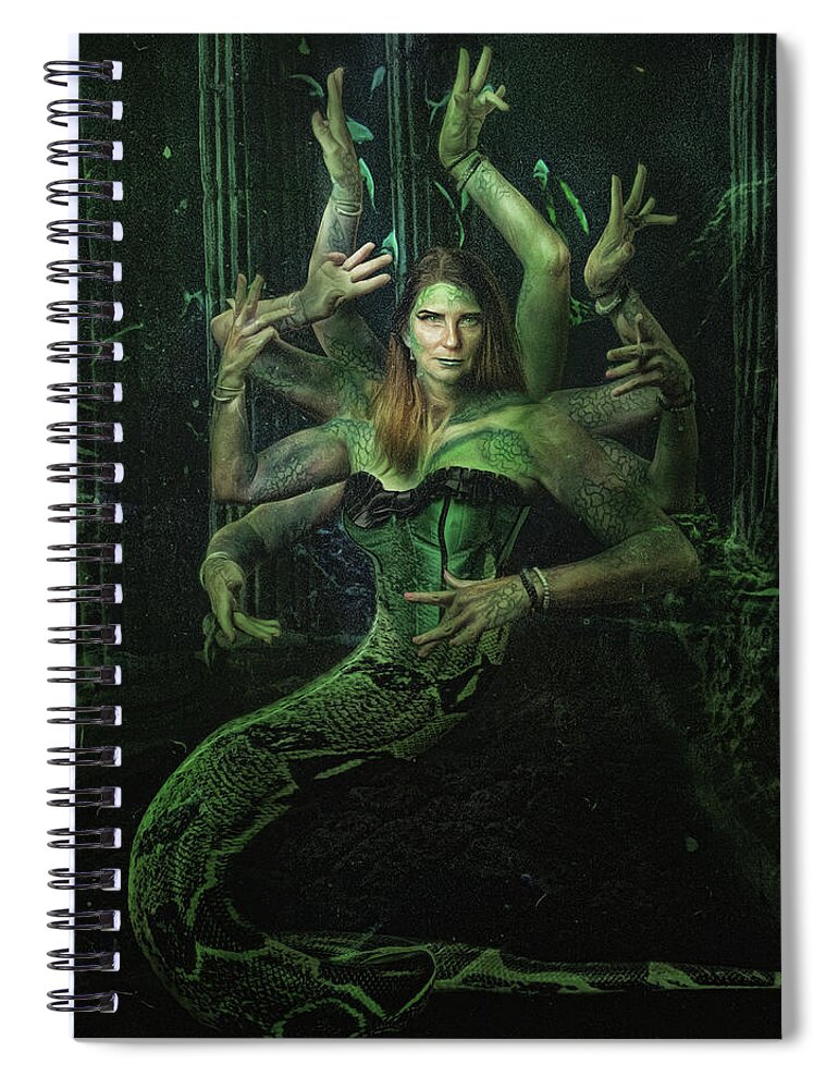 Mythology Spiral Notebook featuring the digital art Ceto by Brad Barton