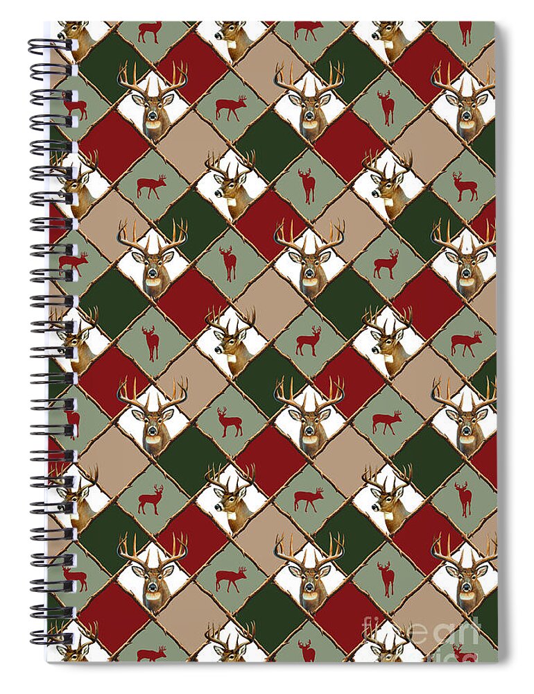 Jq Licensing Spiral Notebook featuring the painting CF Deer Diamond by Cynthie Fisher