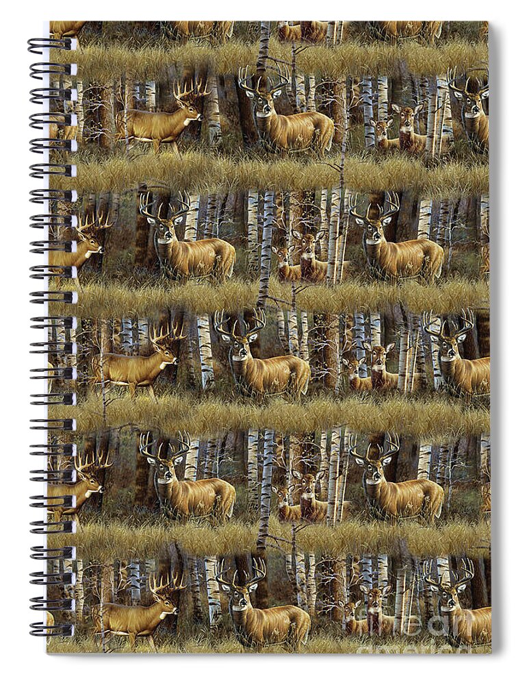 Jq Licensing Spiral Notebook featuring the painting CF Deer Field by Cynthie Fisher