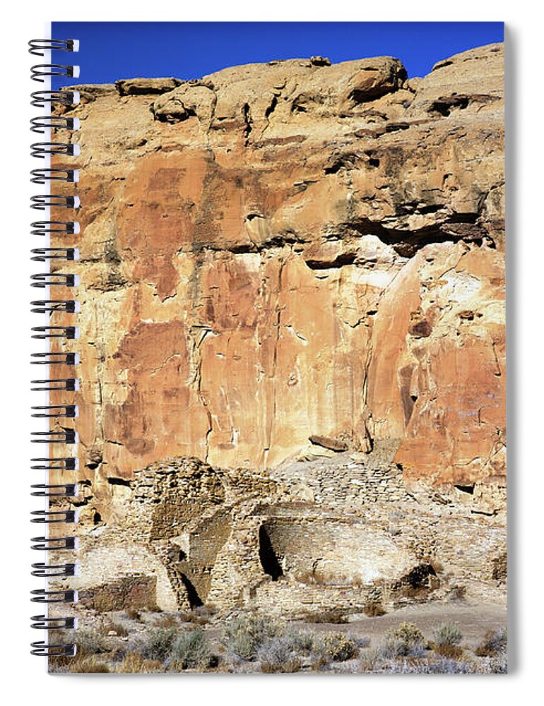 4 Corners Spiral Notebook featuring the photograph Chaco Canyon by David Little-Smith