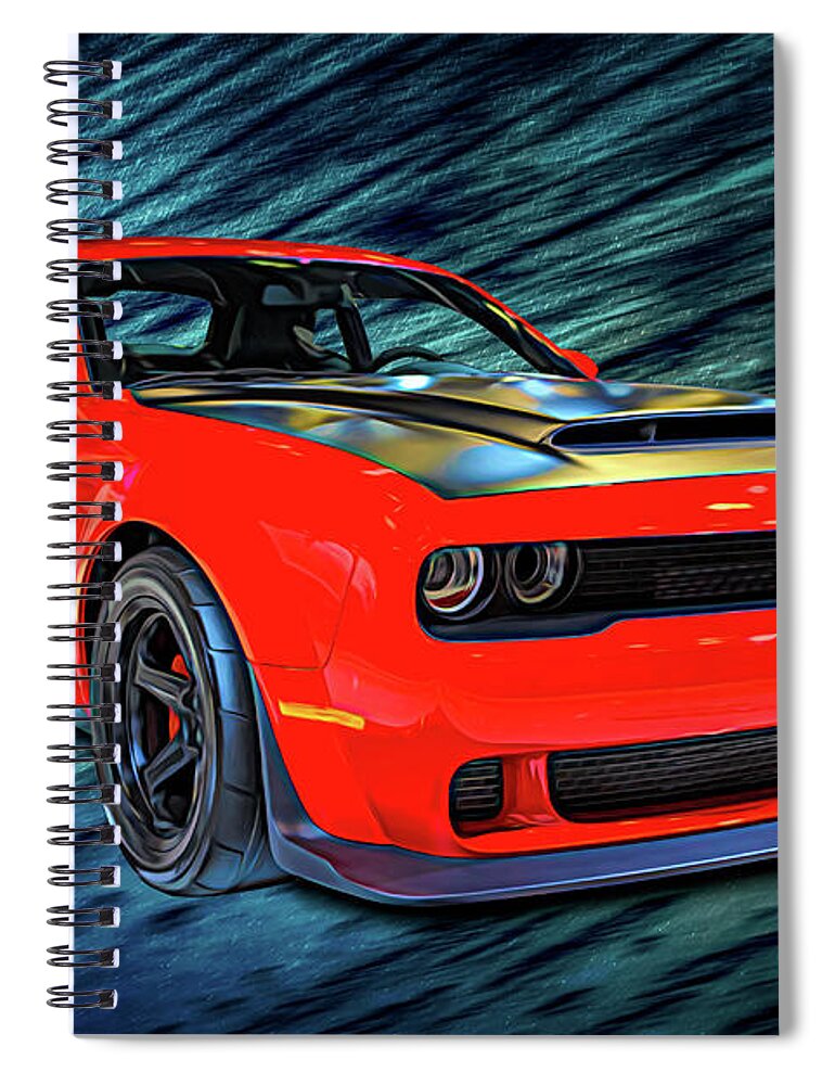 Srt Spiral Notebook featuring the digital art Challenger by Rick Deacon