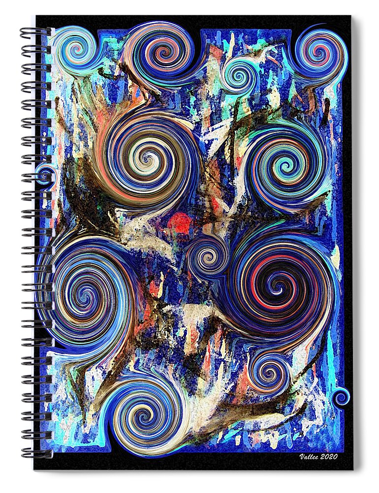 Chaos Spiral Notebook featuring the digital art Chaos Theory by Vallee Johnson