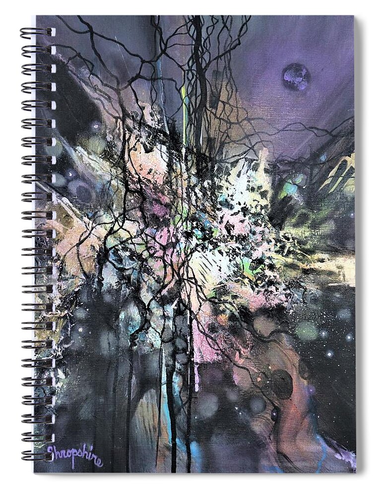 Abstract Spiral Notebook featuring the painting Chaos by Tom Shropshire