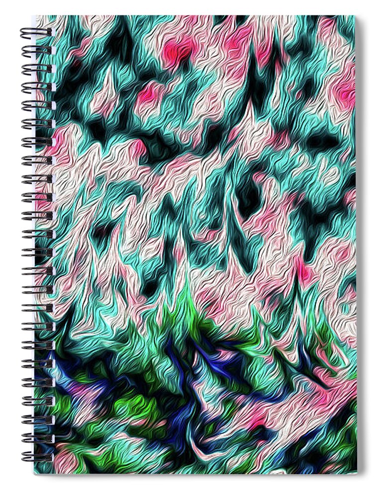 Chaos Spiral Notebook featuring the mixed media Chaos by Toni Somes