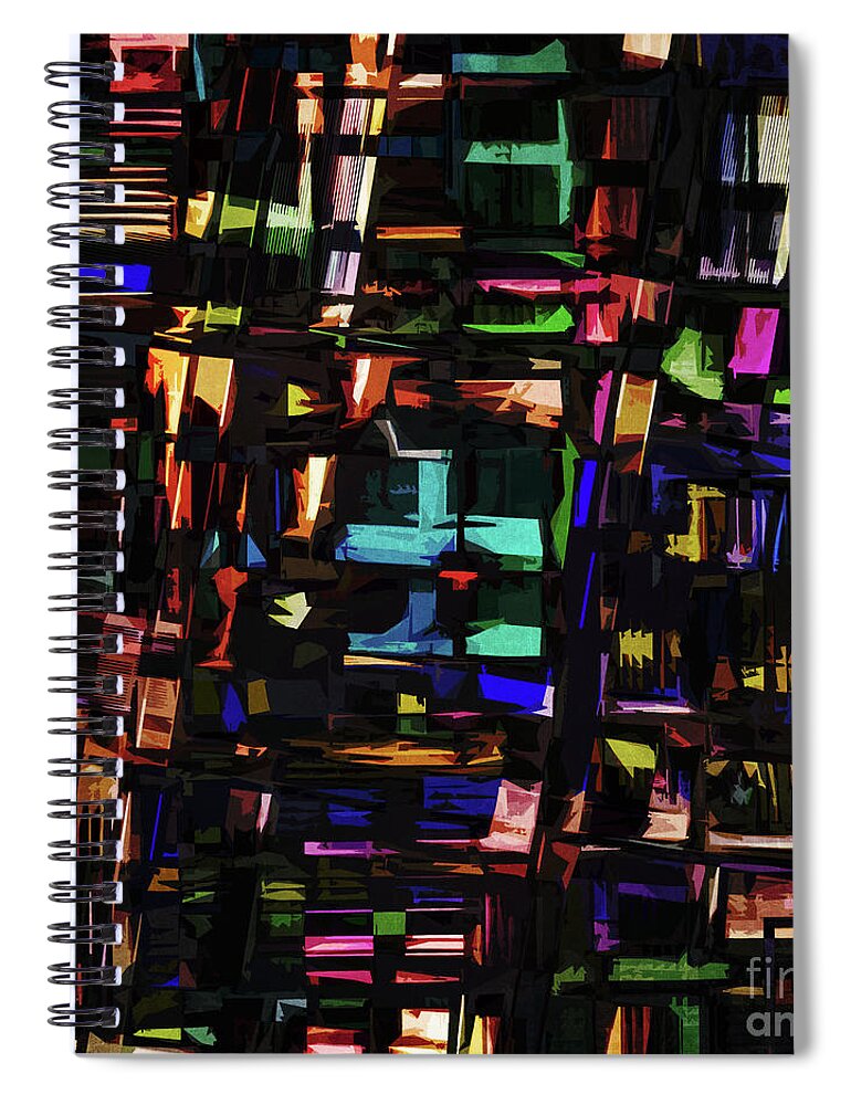 Digital Art Spiral Notebook featuring the digital art Chaotic Textural Abstract by Phil Perkins