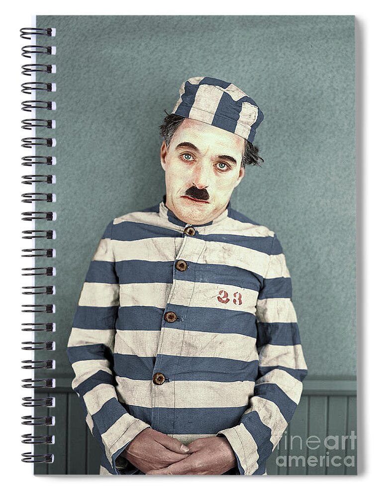 Charlie Chaplin Spiral Notebook featuring the photograph Chaplin 23 by Franchi Torres