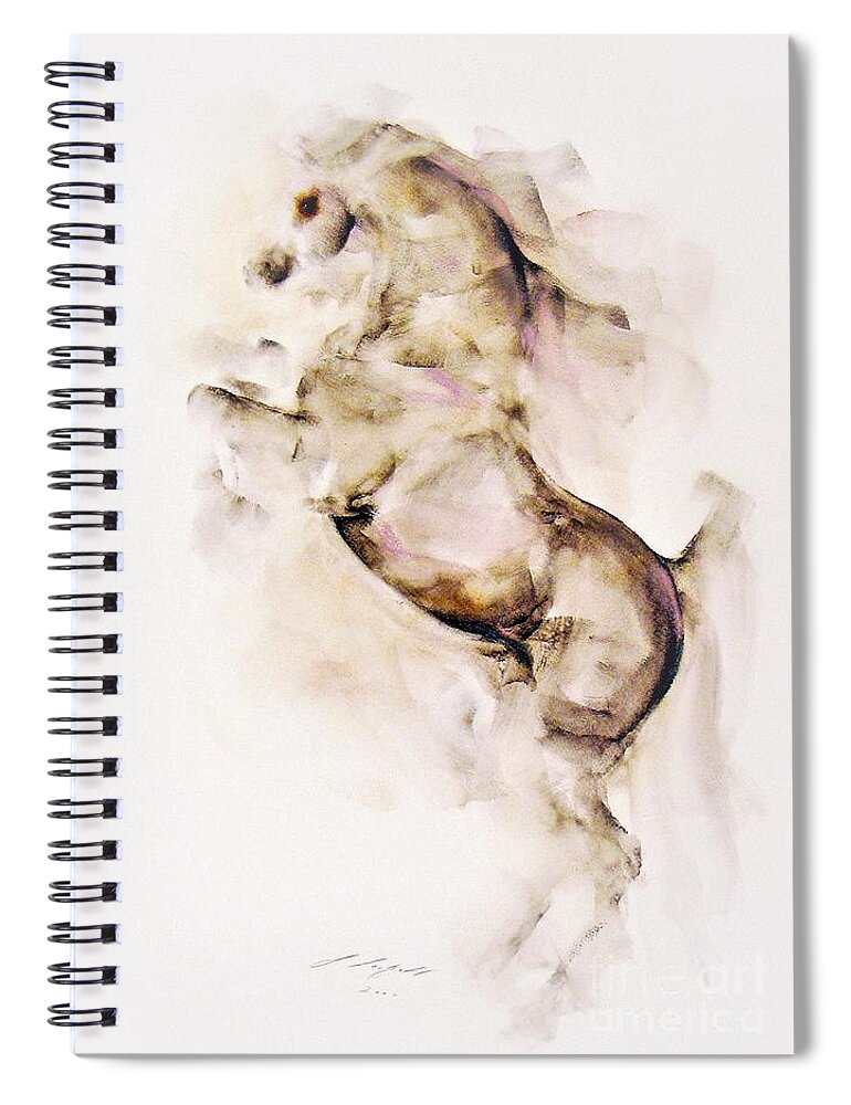 Horse Painting Spiral Notebook featuring the painting Charlie by Janette Lockett