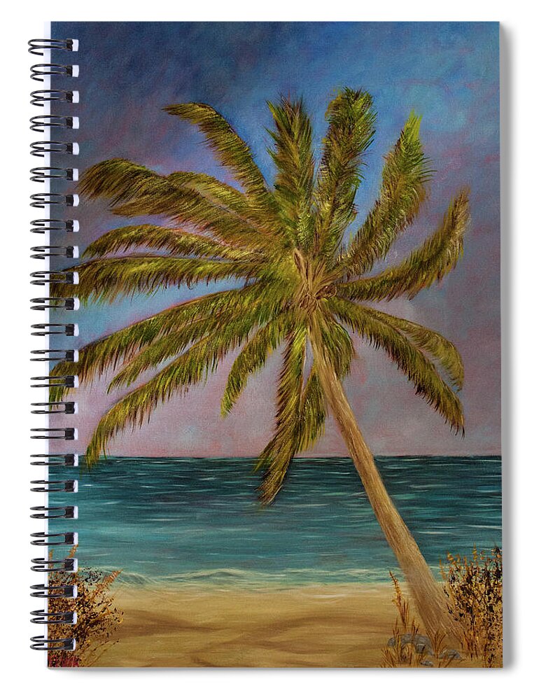 Palm Spiral Notebook featuring the painting Chasing Paradise by Randy Sylvia