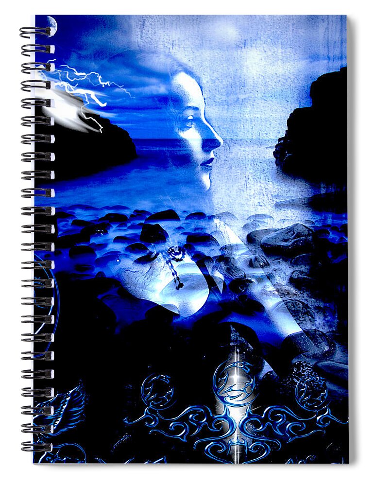 Blues Spiral Notebook featuring the digital art Chasing The Blues by Michael Damiani