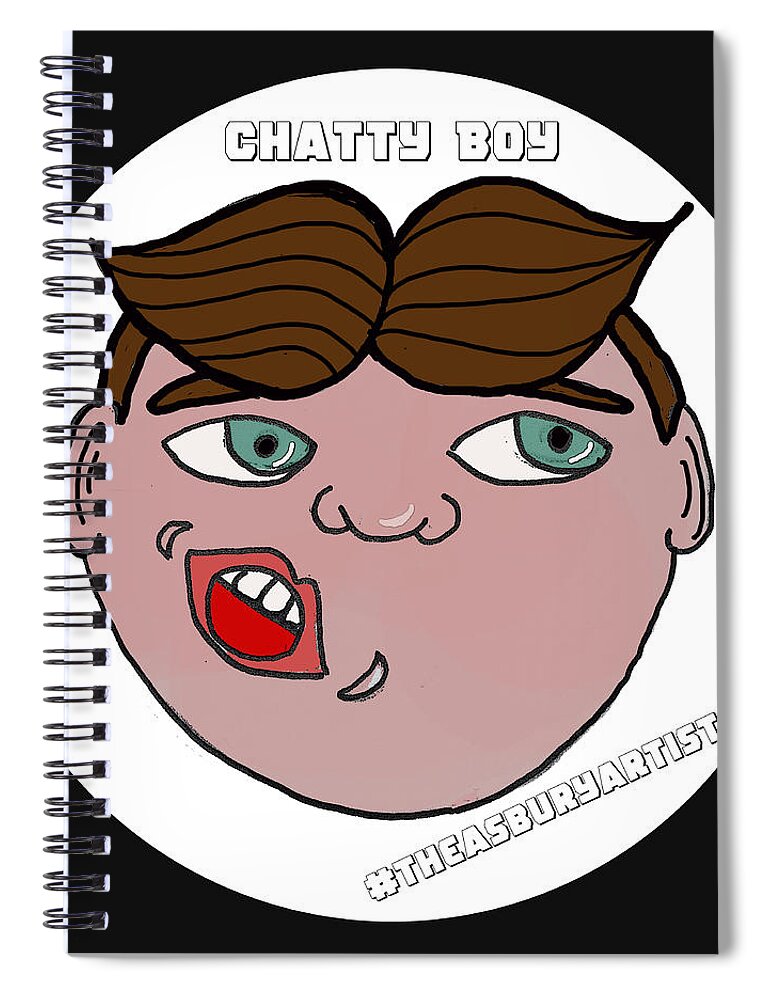 Tillie Spiral Notebook featuring the drawing Chatty Boy by Patricia Arroyo