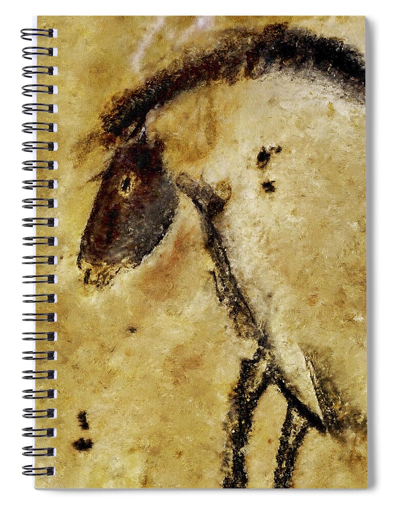 Chauvet Horse Spiral Notebook featuring the digital art Chauvet Horse by Weston Westmoreland