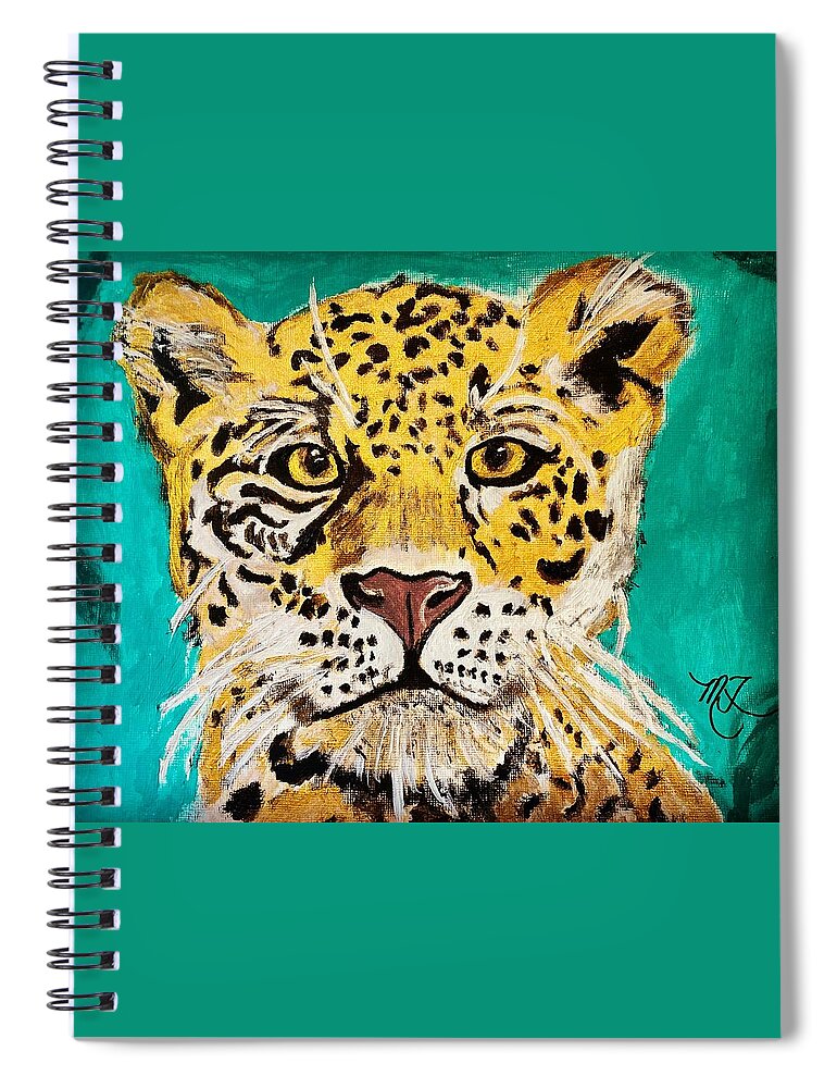 Cat Spiral Notebook featuring the painting Cheetah by Melody Fowler