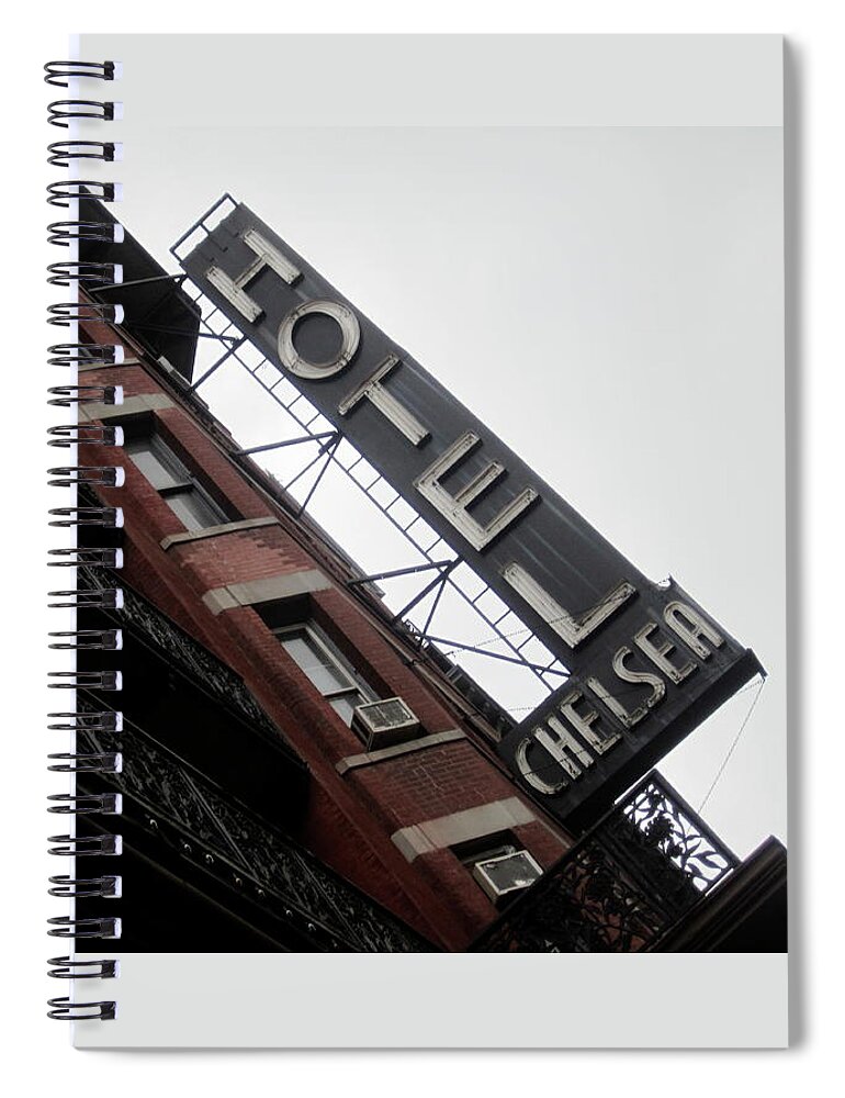 Chelsea Hotel Spiral Notebook featuring the photograph Chelsea Hotel Sign by Chris Goldberg