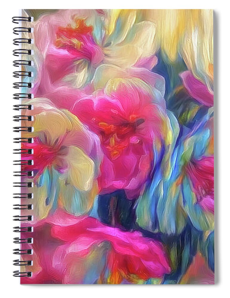 Japanese Cherry Blossoms Spiral Notebook featuring the digital art Cherry Blossom Art by Teresa Wilson