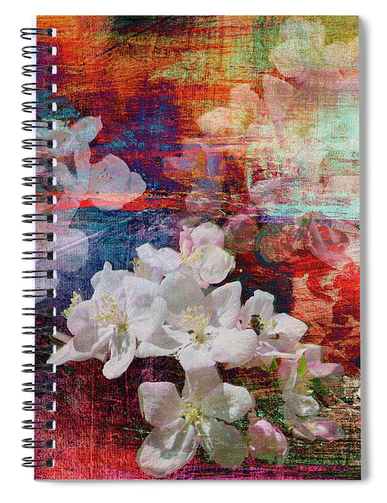 Floral Spiral Notebook featuring the digital art Cherry Blossoms by Sandra Selle Rodriguez