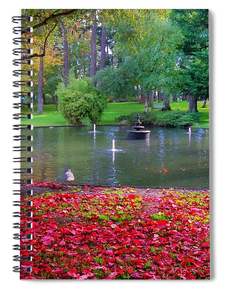 Leaves Spiral Notebook featuring the photograph Cherry Lawn by Kimberly Furey