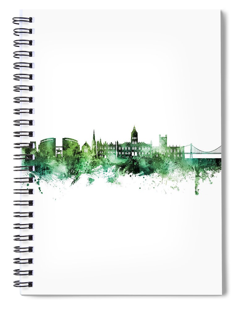 Chester Spiral Notebook featuring the digital art Chester England Skyline #80 by Michael Tompsett