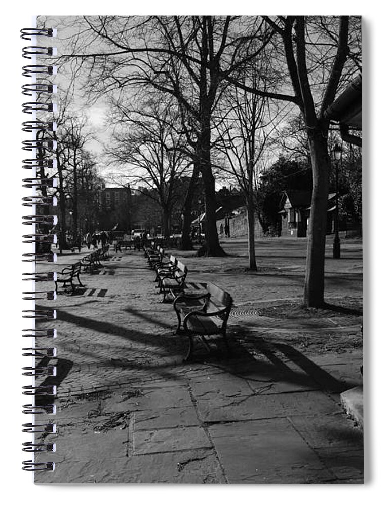 Cheshire Spiral Notebook featuring the photograph CHESTER. The Groves. Benches. by Lachlan Main