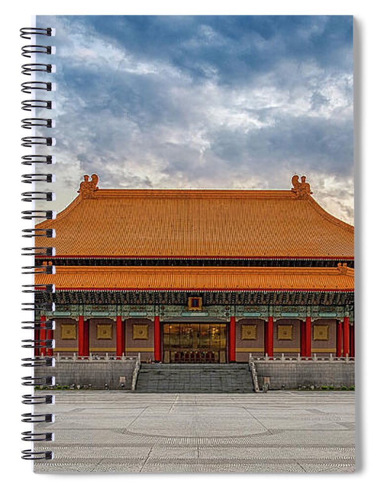 Chiang Spiral Notebook featuring the photograph Chiang Kai-shek Memorial Hall by Traveler's Pics