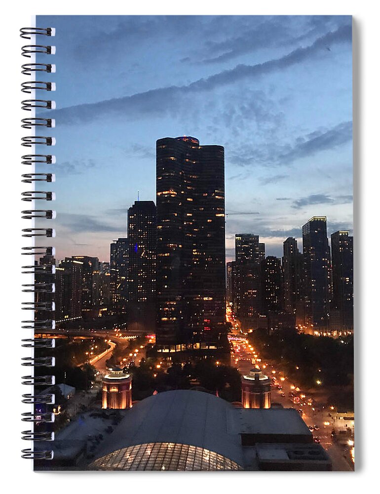 Chicago Spiral Notebook featuring the photograph Chicago at Dusk by Lee Darnell
