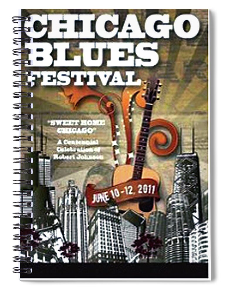 Chicago Spiral Notebook featuring the photograph Chicago Blues Festival by Imagery-at- Work