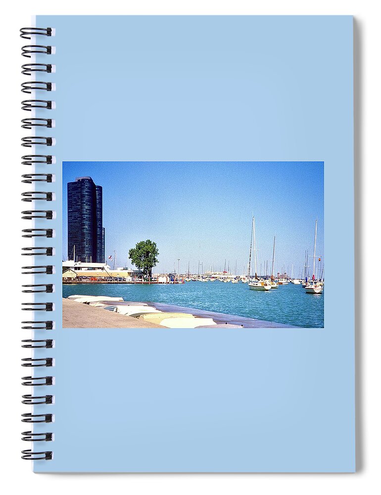  Spiral Notebook featuring the photograph Chicago Marina by Gordon James
