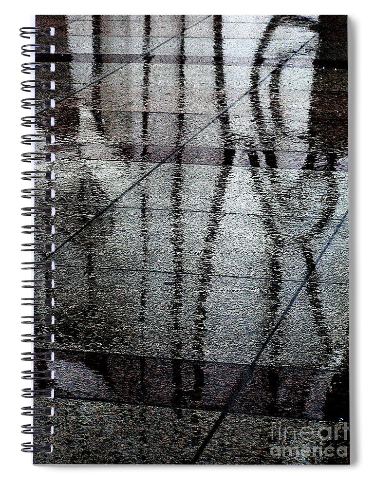  Spiral Notebook featuring the photograph Chicago Rain Walk by Mary Kobet