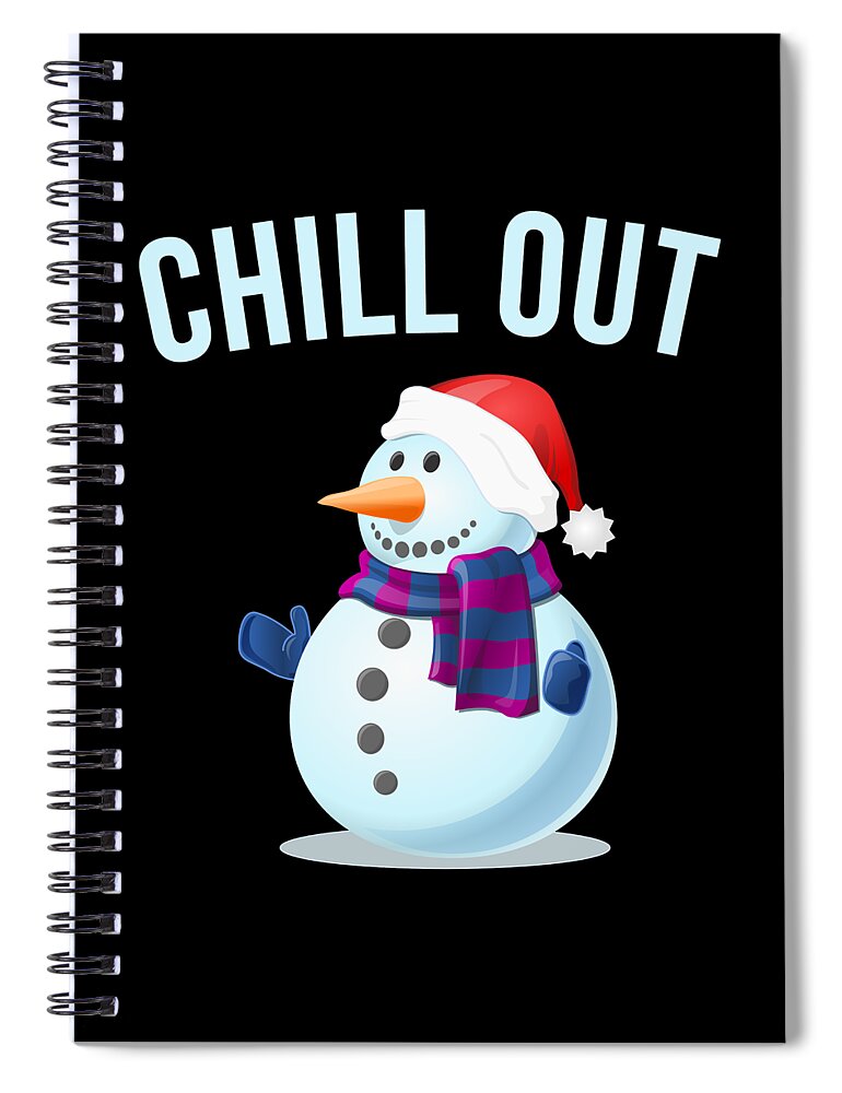 Christmas 2023 Spiral Notebook featuring the digital art Chill Out Snowman by Flippin Sweet Gear