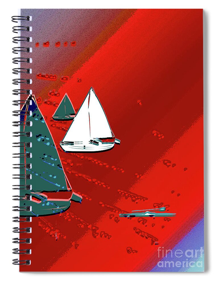 Digital Spiral Notebook featuring the digital art Chillin' at Sea by Alexandra Vusir
