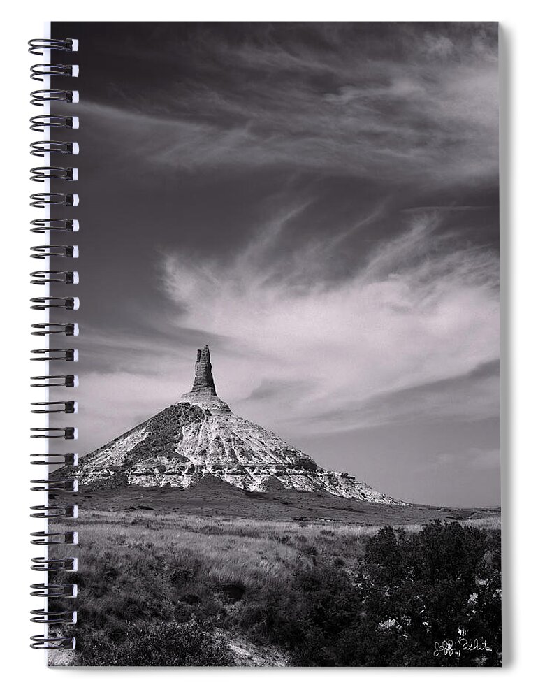Nebraska Spiral Notebook featuring the photograph Chimney Rock, Bayard, Nebraska by Jeff White