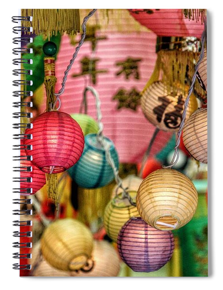 Chinese New Year Spiral Notebook featuring the photograph Chinese Lanterns by Bobby Villapando