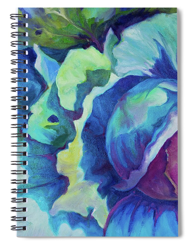 Cabbage Spiral Notebook featuring the painting Chou Chou Bleu by Carol Klingel
