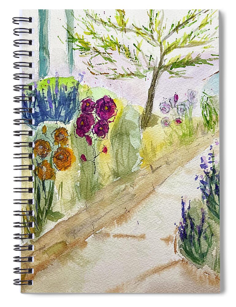 Gershon Bachus Vintners Spiral Notebook featuring the painting Christinas Garden at GBV by Roxy Rich