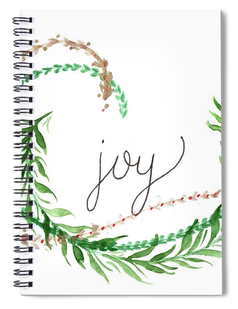 Christmas Spiral Notebook featuring the painting Christmas Card Joy II by Katrina Nixon
