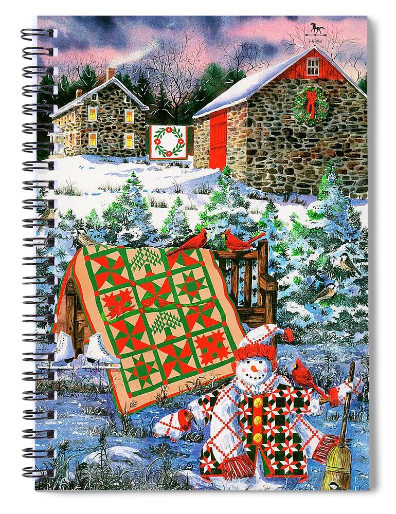 Christmas Spiral Notebook featuring the painting Christmas Cheer by Diane Phalen