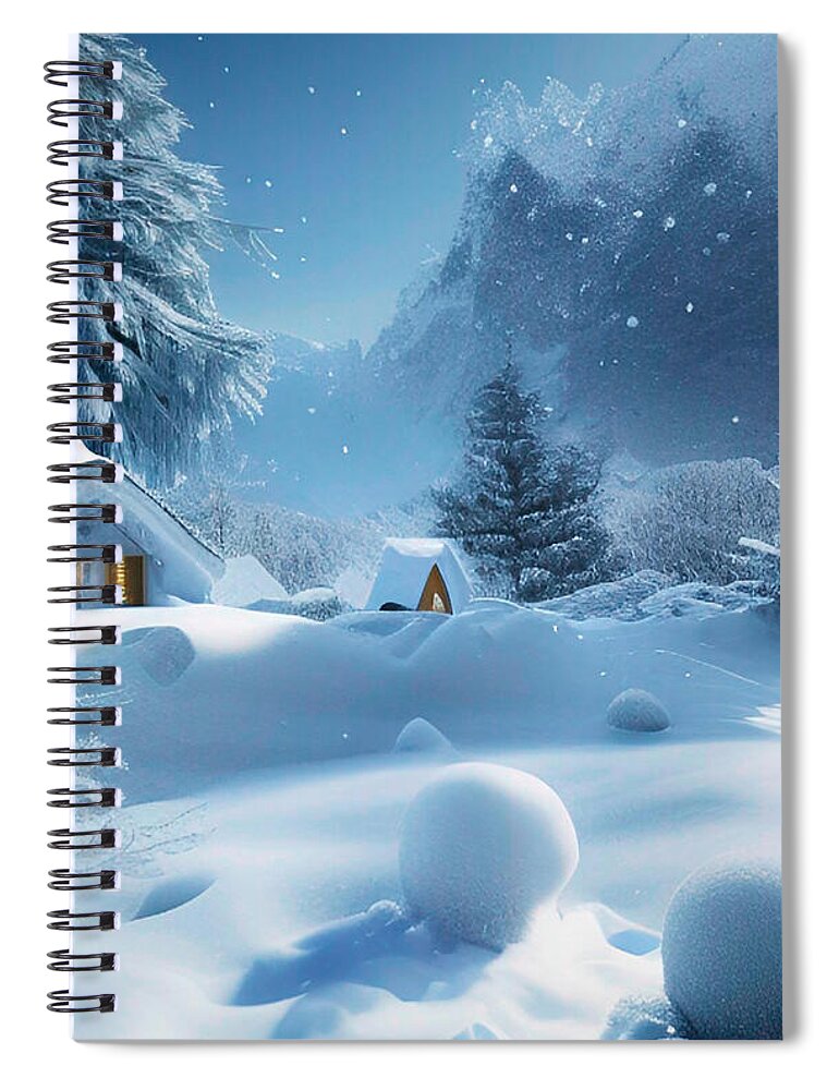 Holidays Spiral Notebook featuring the digital art Christmas Magic is in the Air by Rafael Salazar