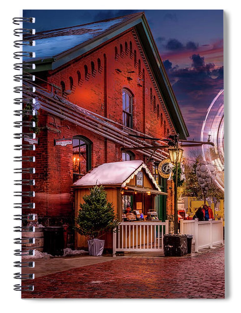 Christmas Spiral Notebook featuring the photograph Christmas Market Ferris Wheel by Dee Potter