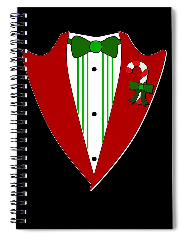Christmas 2023 Spiral Notebook featuring the digital art Christmas Party Tuxedo by Flippin Sweet Gear