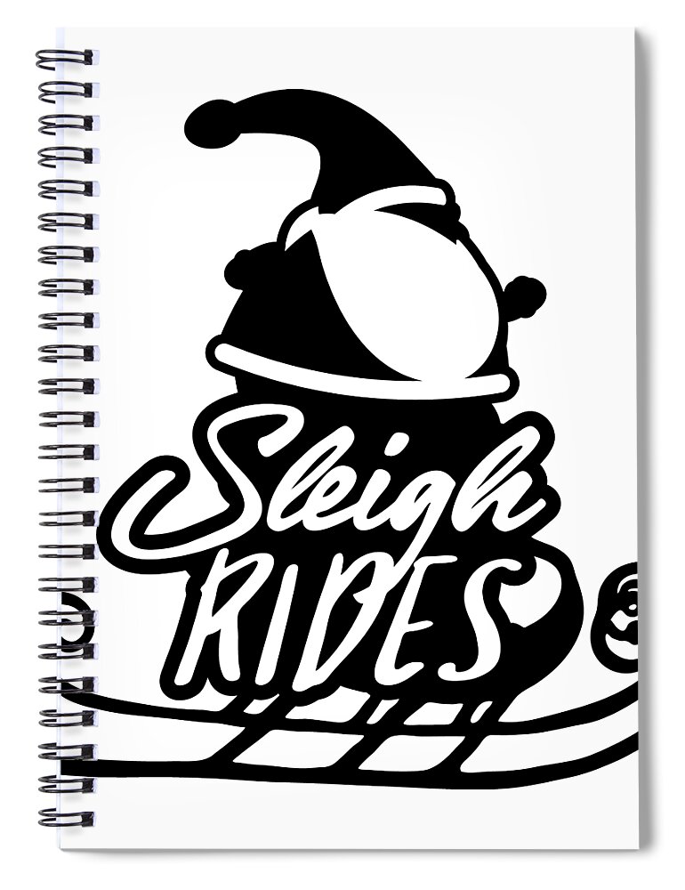 Cute Spiral Notebook featuring the digital art Christmas Santas Sleigh Rides by Jacob Zelazny