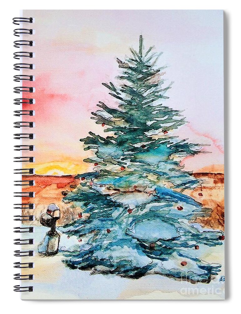 Christmas Tree Spiral Notebook featuring the painting Christmas Sunrise by Deb Stroh-Larson