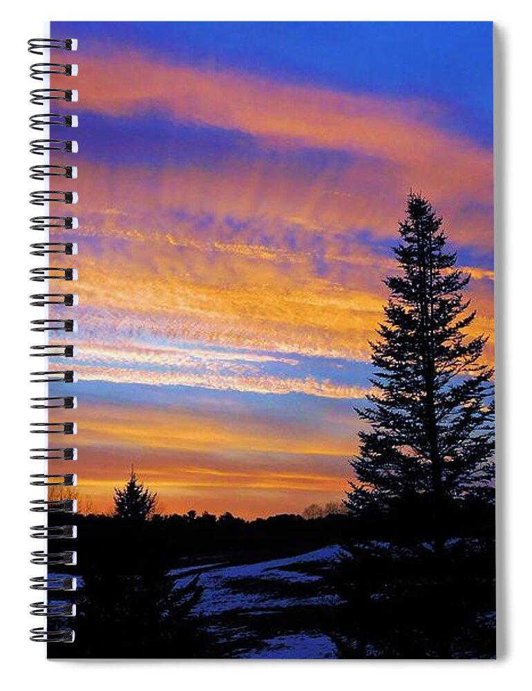 - Christmas Sunset - Lee Nh Spiral Notebook featuring the photograph - Christmas Sunset - Lee NH by THERESA Nye
