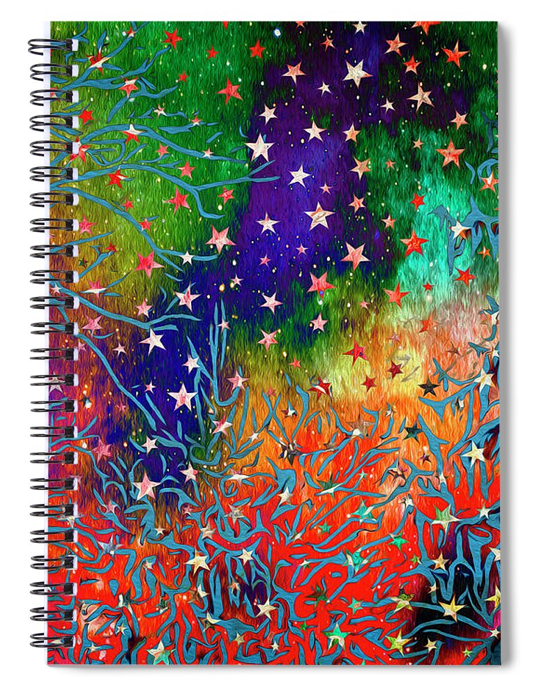 Nag005563 Spiral Notebook featuring the digital art Christmas Theme by Edmund Nagele FRPS